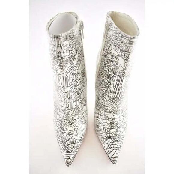 Christian Louboutin So Kate Booty 100 Black White Caligraf Heel Ankle Boot 35.5 - Picture 8 of 12